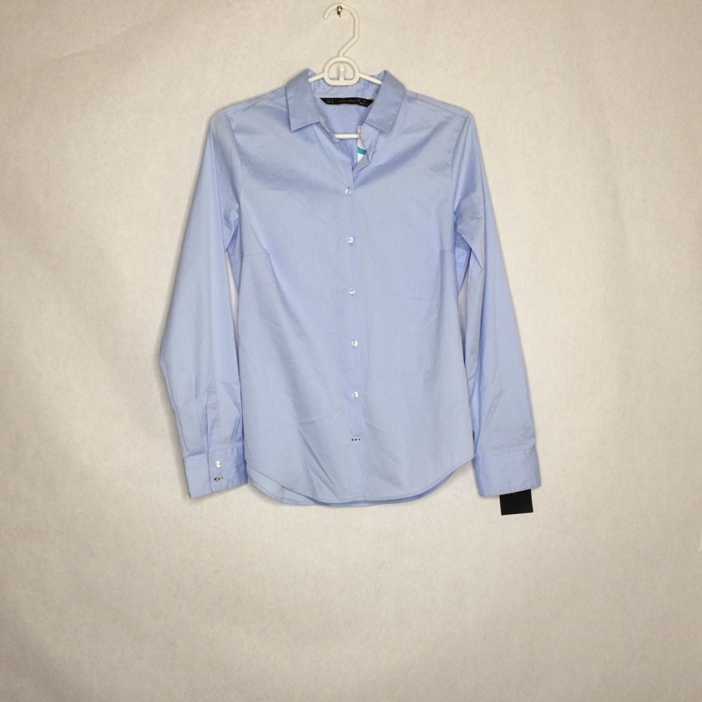 Zara Basic Collection Blouse-Size M-Light Blue - image 2